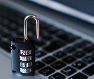 Combination lock on a laptop